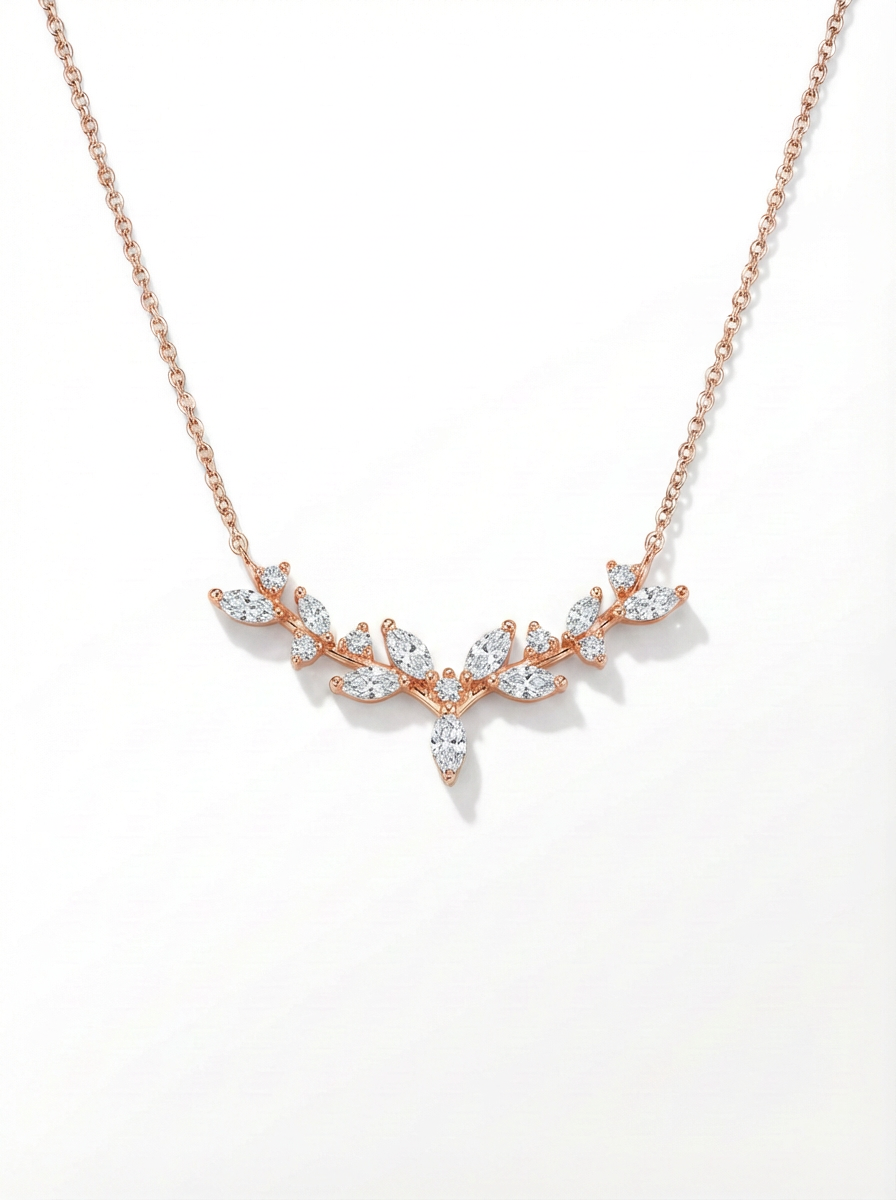 The Sylvan | Antlered Marquise Cluster Necklace