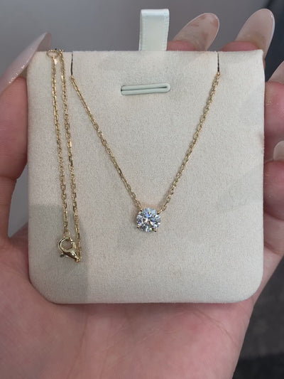 The Sol round brilliant solitaire necklace video