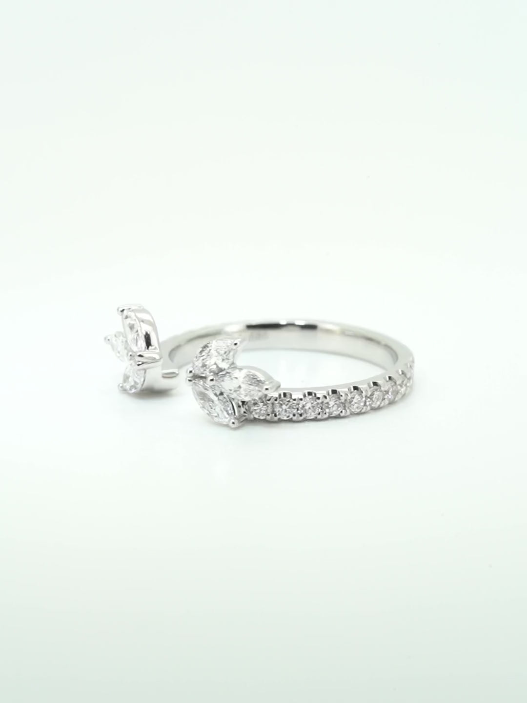 The Open Laurel | Marquise Cluster Open Wedding Band video
