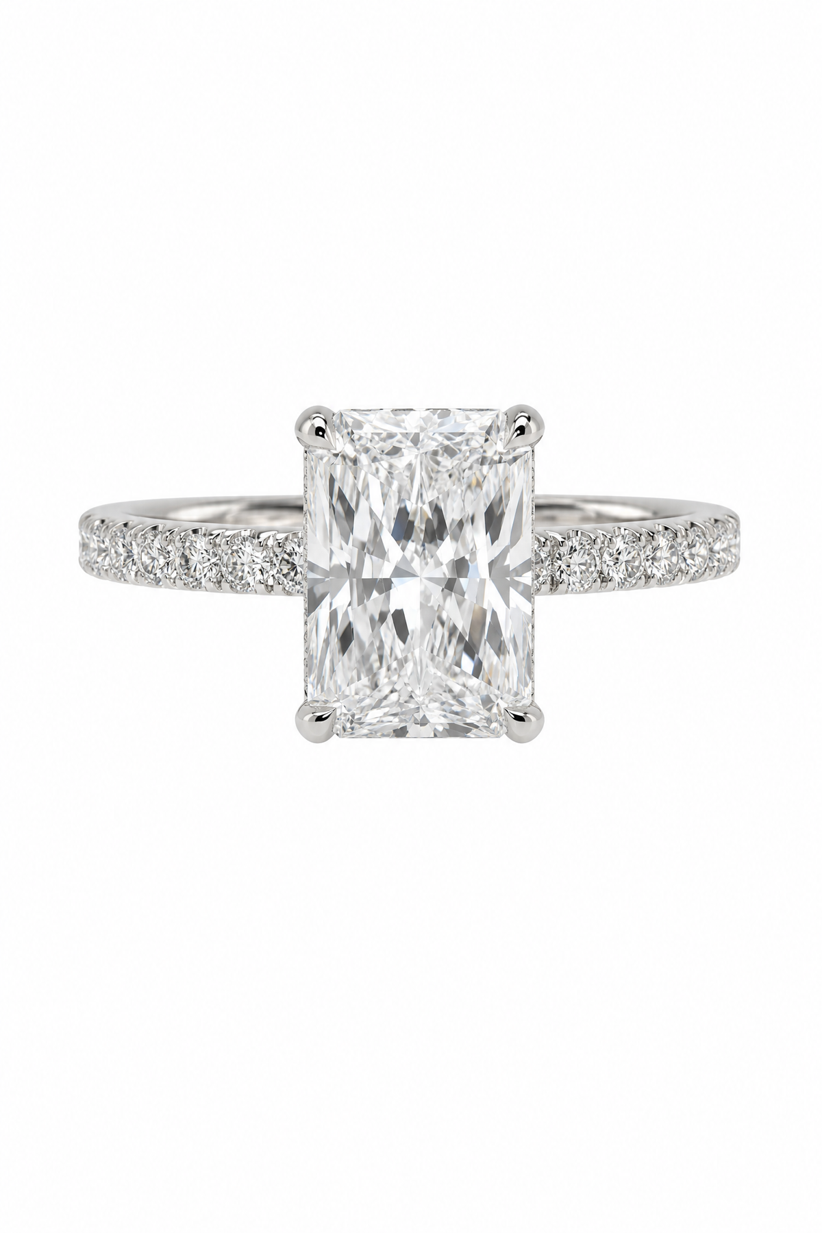 The Radiant Pave classic radiant-cut lab-grown diamond engagement ring — by Highline Diamond