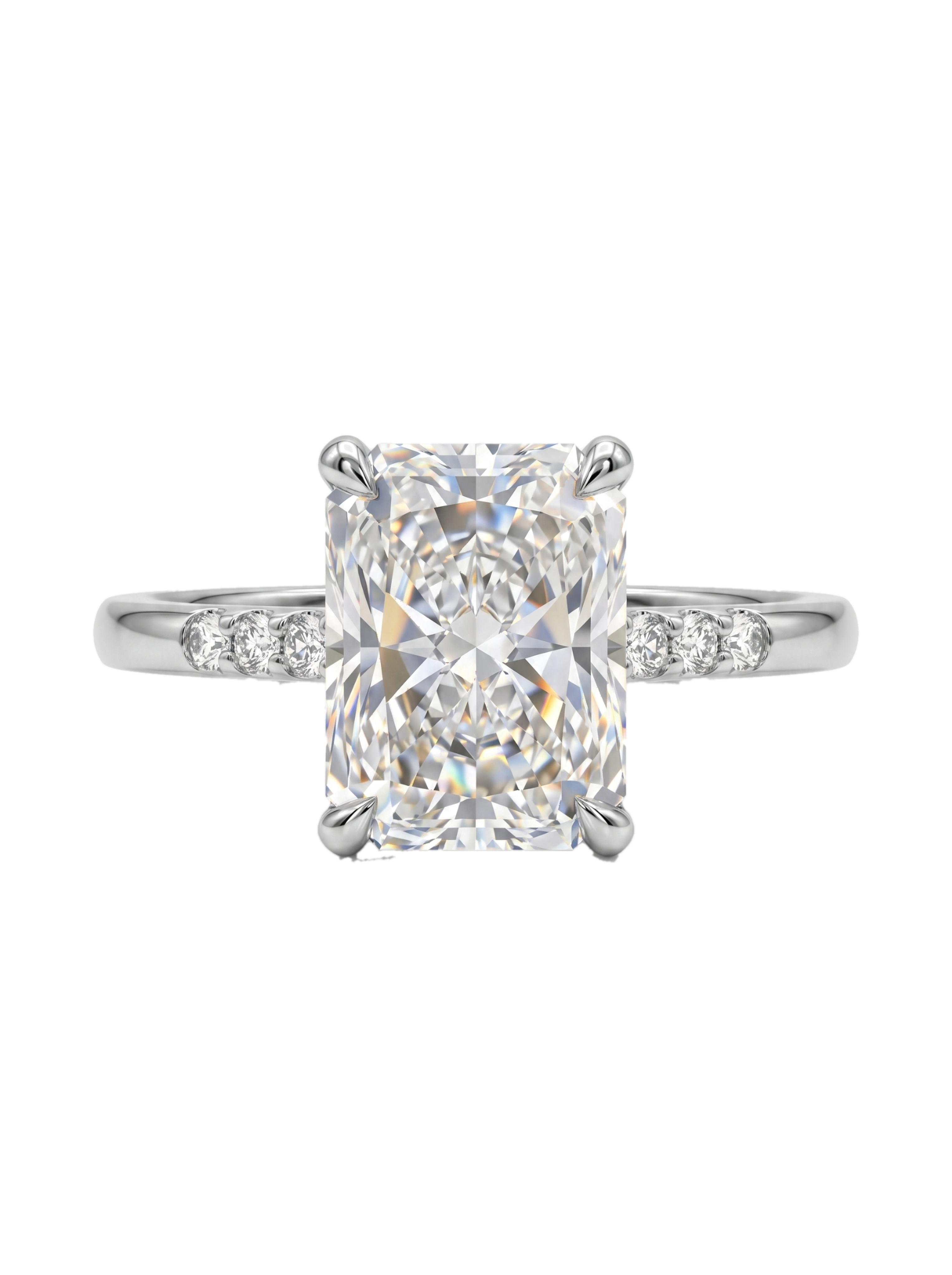 The Monolith radiant-cut solitaire in white gold