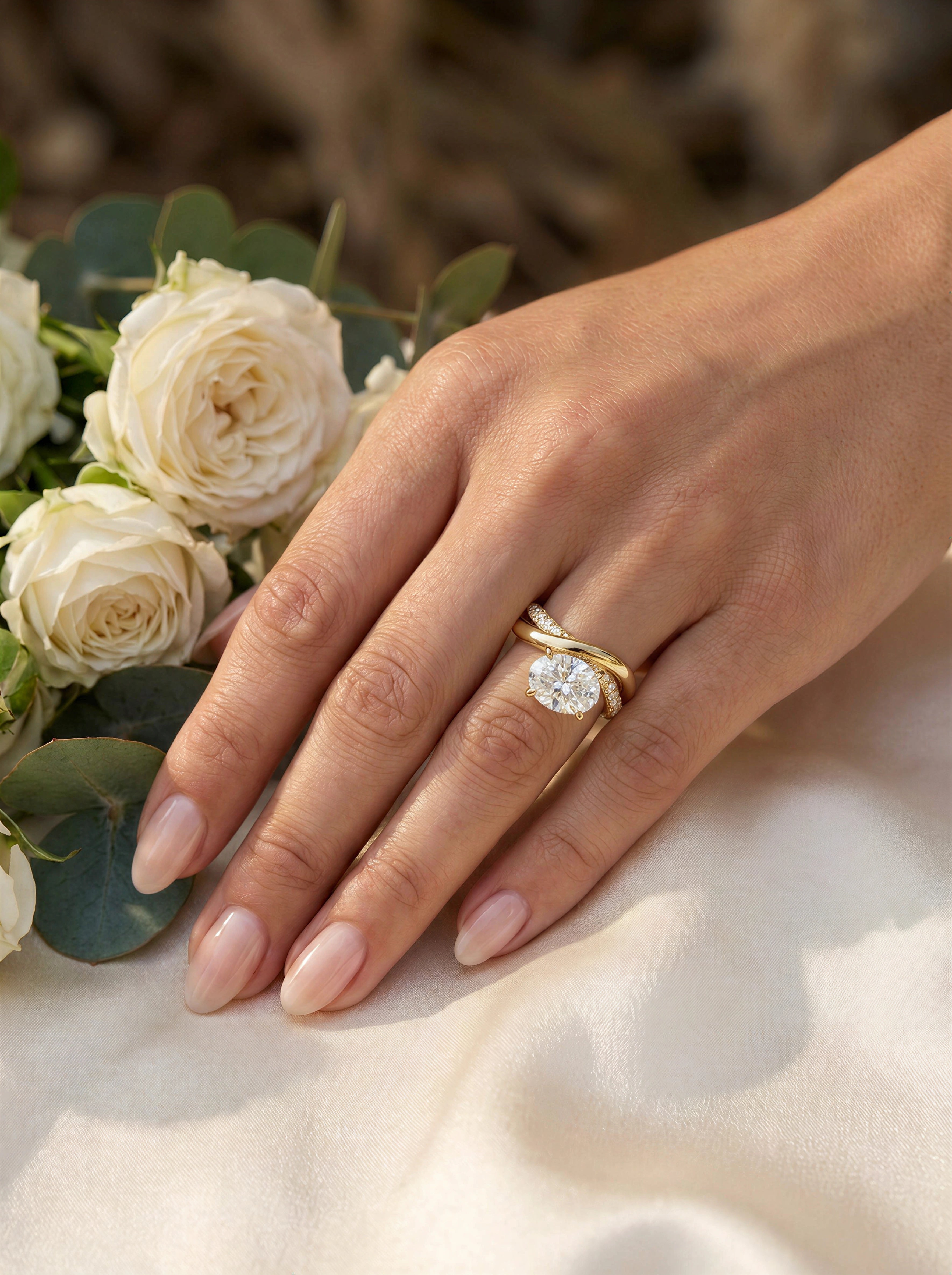 The East-West Twist | Horizontal Oval Diamond Engagement Ring
