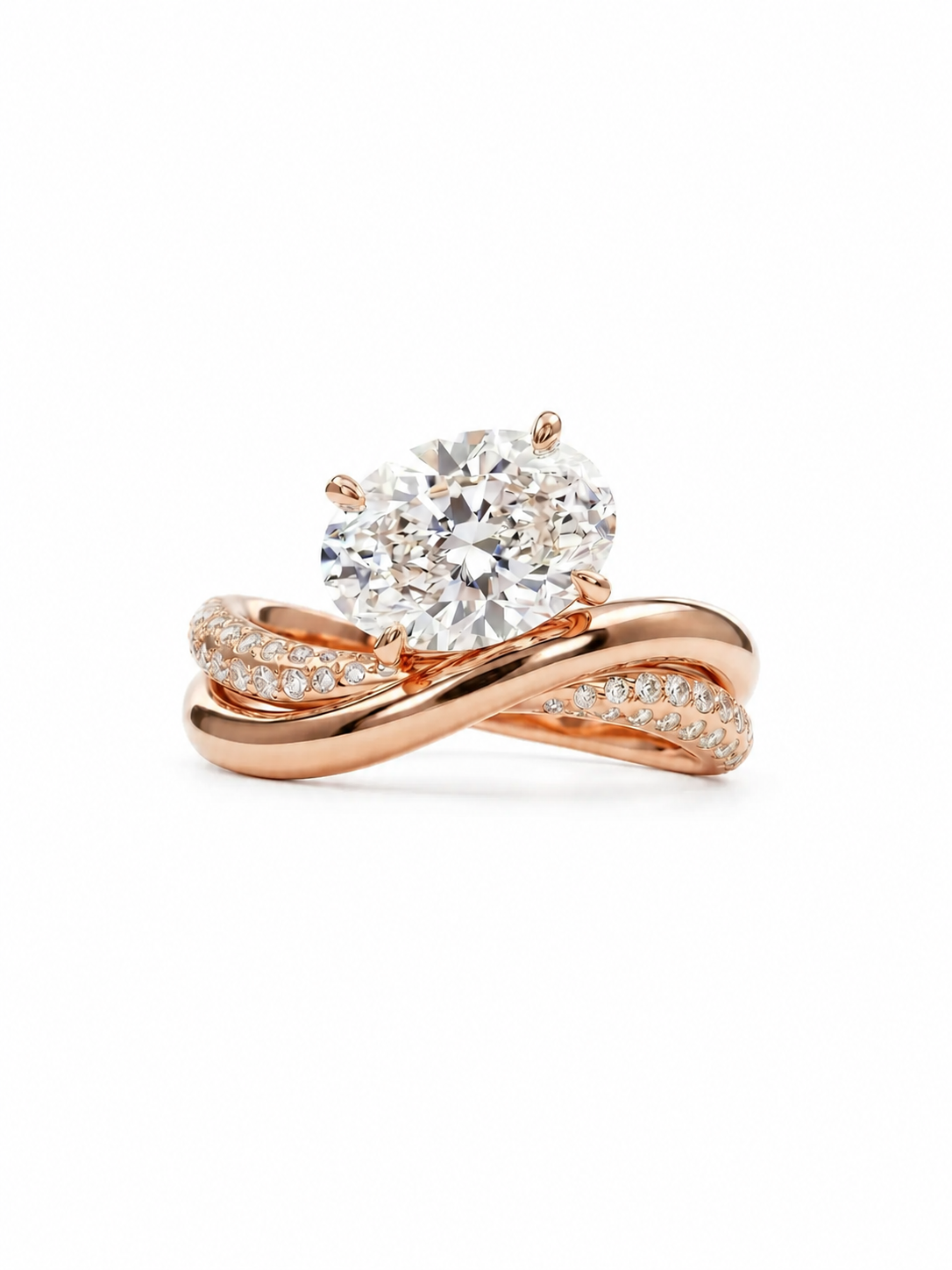 The East-West Twist | Horizontal Oval Diamond Engagement Ring
