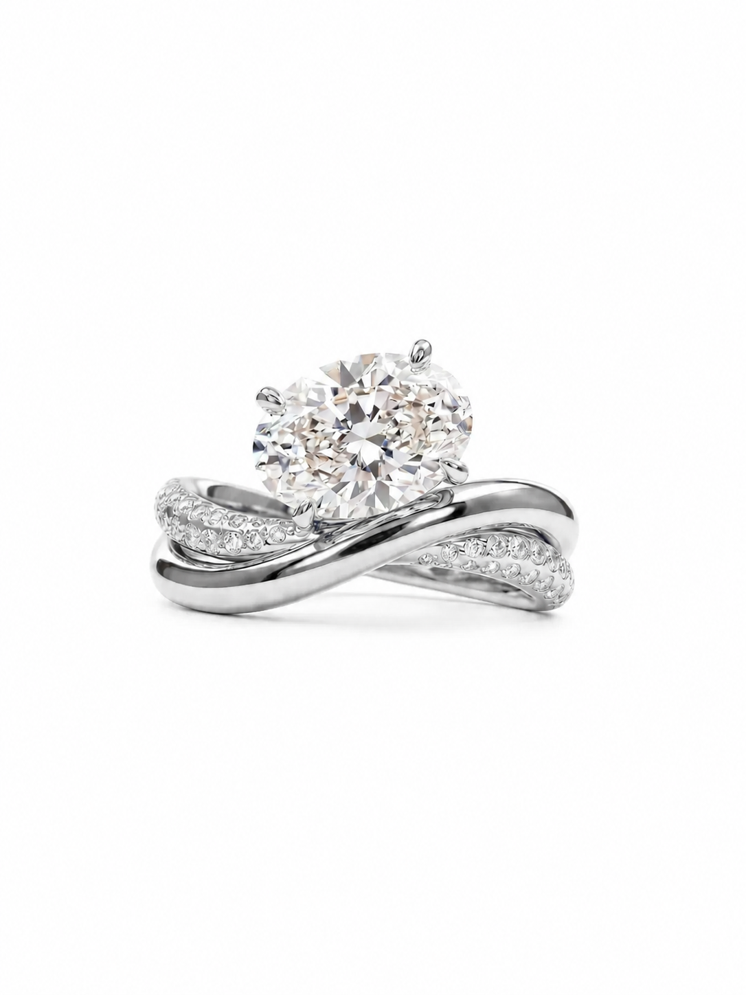 The East-West Twist | Horizontal Oval Diamond Engagement Ring
