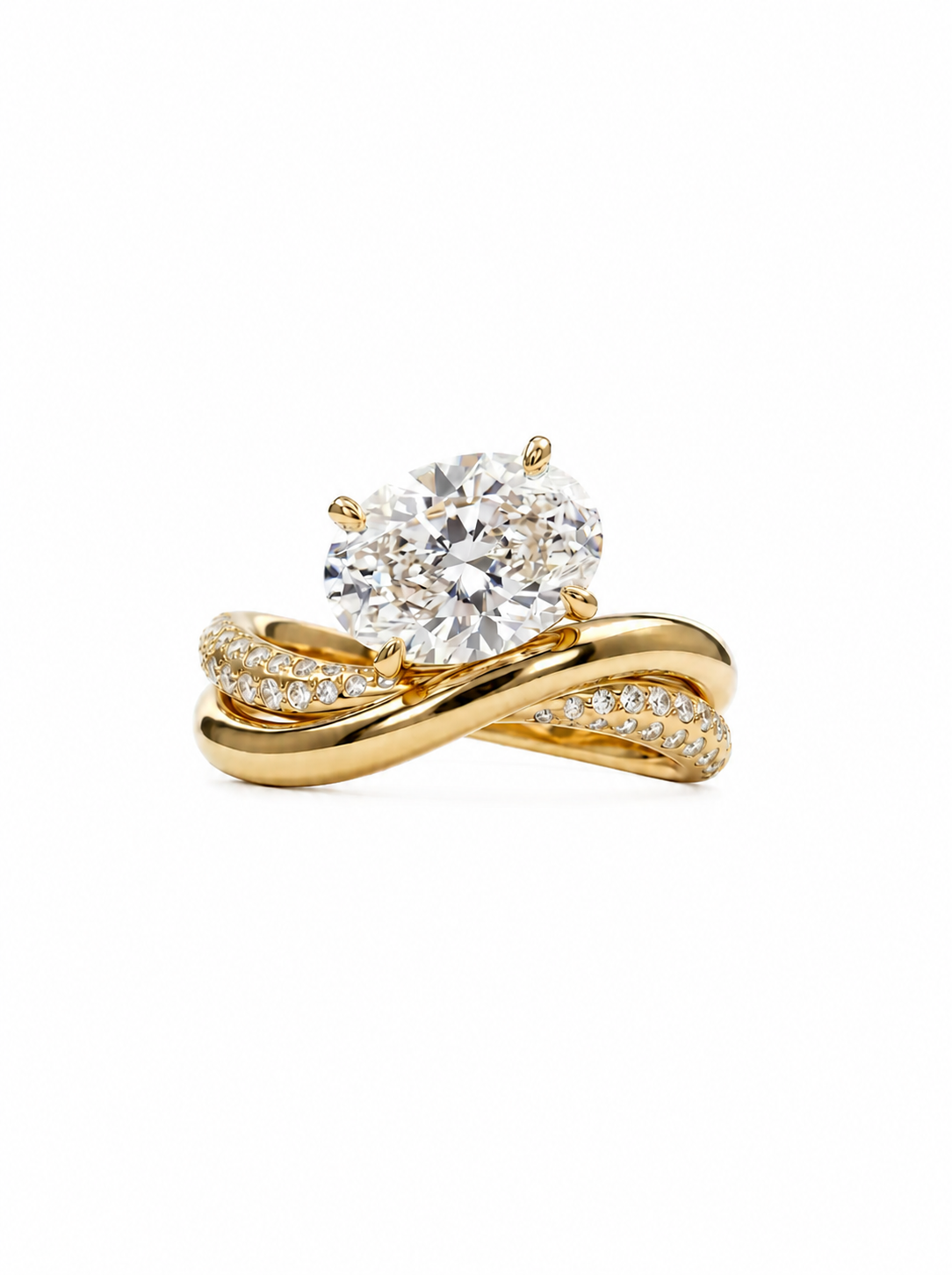 The East-West Twist | Horizontal Oval Diamond Engagement Ring